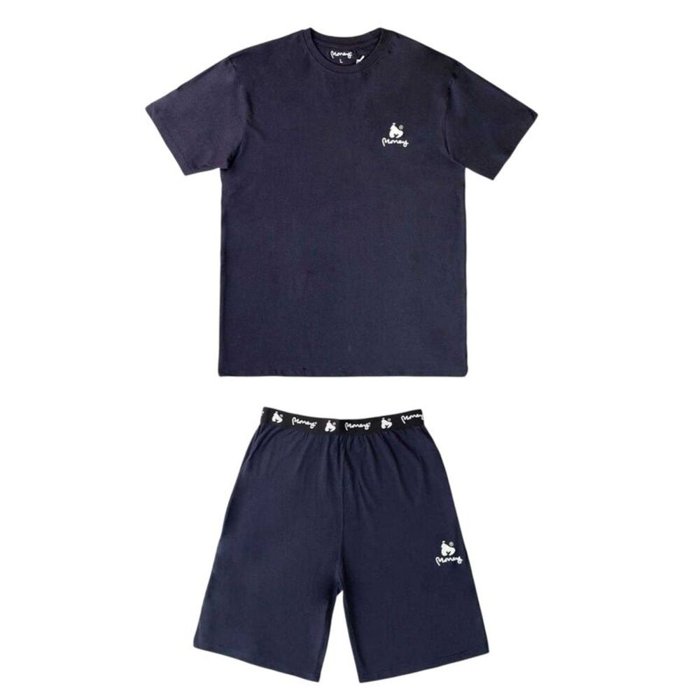 Money Mens Cotton Lounge T-Shirt & Shorts Set / Navy